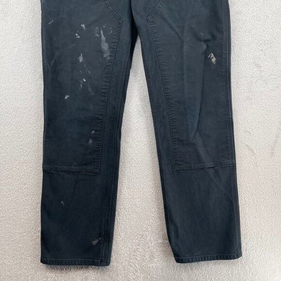Carhartt Double Knee Pants Mens 34x34 Black Rugged Flex Relaxed Utility Stained - Picture 4 of 14